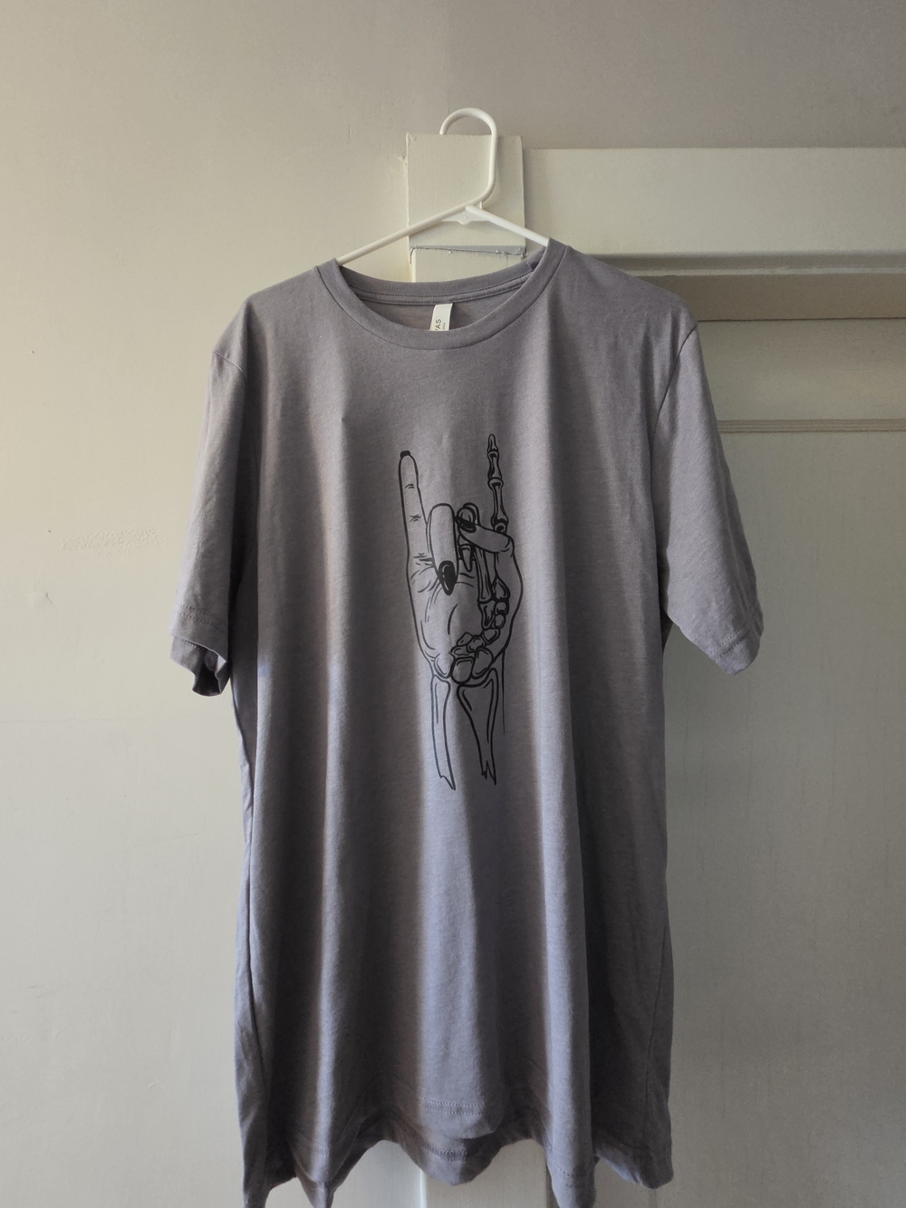 Purple Gray Short Graphic Rock Hand Tee